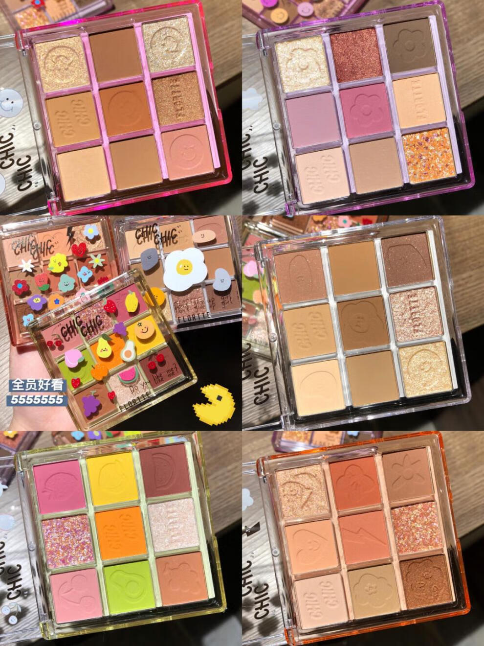 花洛莉亚九色眼影盘大地奶茶色哑光珠光细闪爆闪花落利亚双面煎蛋101