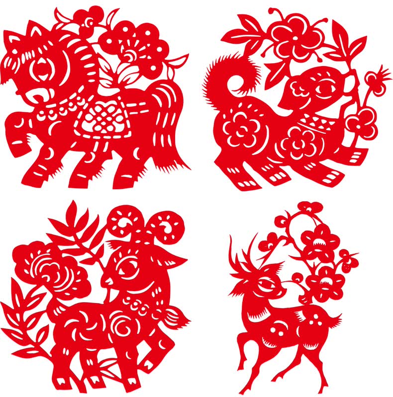毅踏 中国风剪纸图案底稿工具套装民俗动物剪纸窗花小学生刻纸画模板