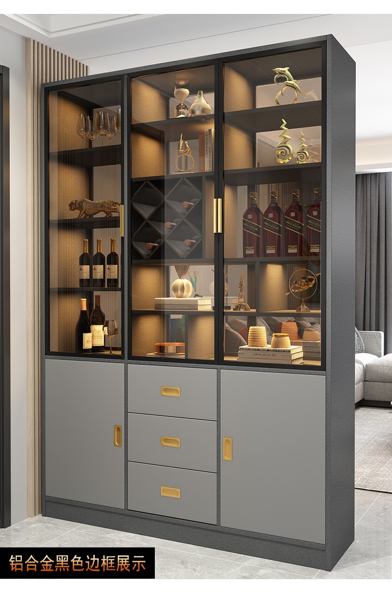 白酒柜洋洒柜实木型玄关酒柜现代简约轻奢品质客厅小户型靠墙隔断屏风
