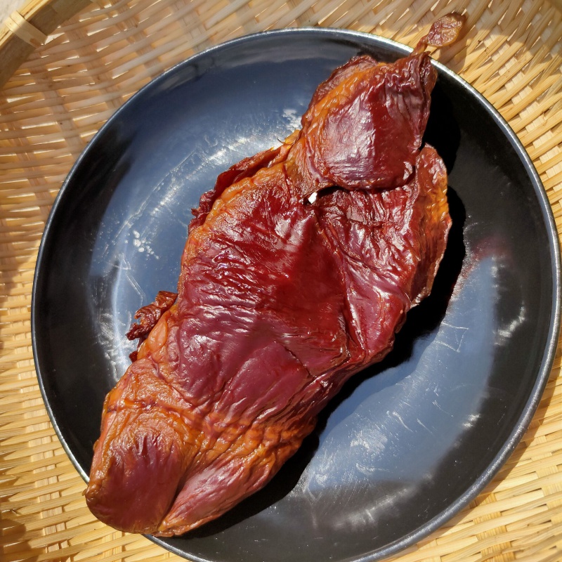 湖南特产柴火烟熏腊猪心乡里特产腊味真空包装腌制咸味腊猪心500g一份