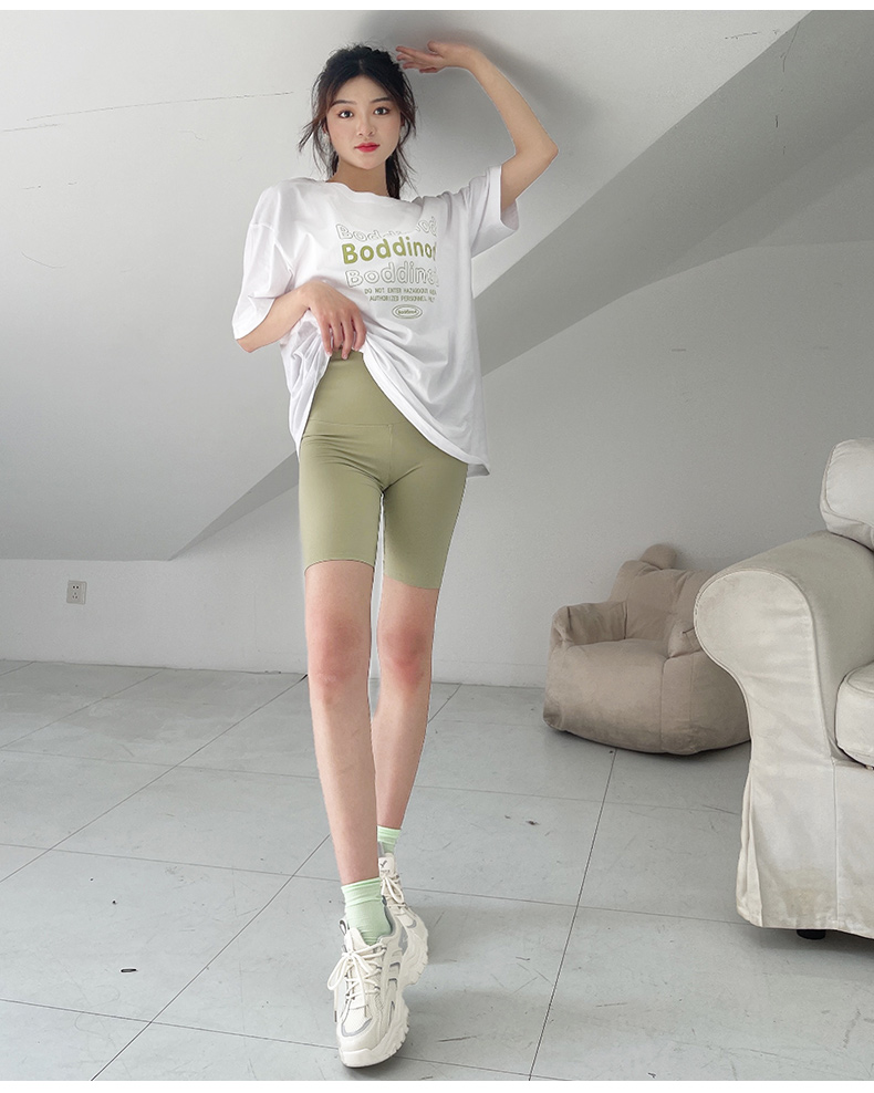 鲨鱼裤短款五分女外薄款收腹时尚潮流百搭外穿瑜伽打底短裤 黑色【五