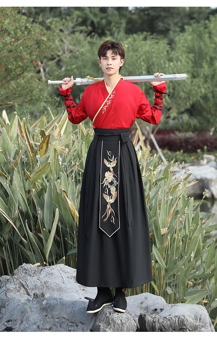 芍奢shaoshe冬季汉服男斗篷披风古装加绒加厚外套武侠风书生公子交领