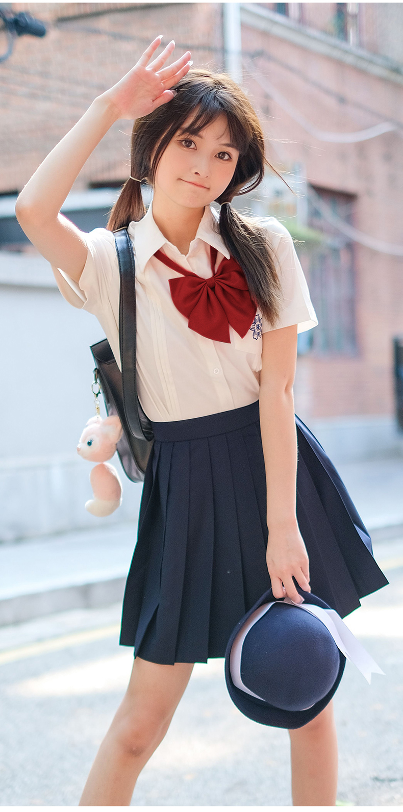 免脱打嘢野裙方便裙超短无内衬纯色裙子灰色百褶裙女夏季半身裙制服夏