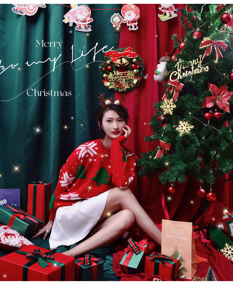 圣诞节背景布圣诞节背景布拍照道具纯色挂ins网红直播区布置装饰摆件