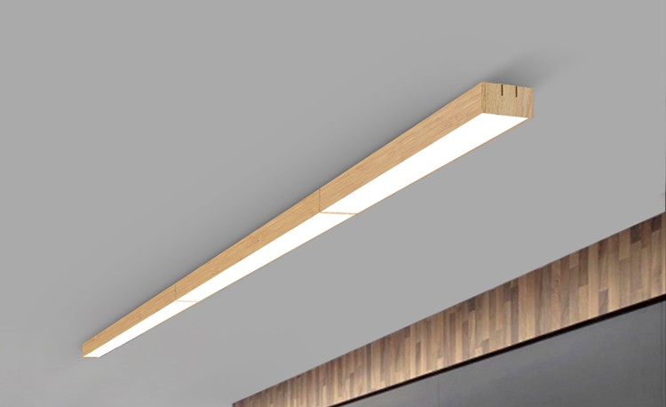 欧普电灯木纹长条吸顶灯led长方形办公灯木方通吊顶专用灯过道走廊