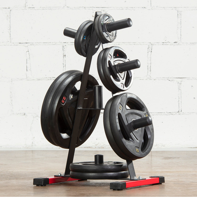 哑铃片收纳架杠铃架直立奥片架家用健身举重手抓杠铃全胶杠铃片储存架