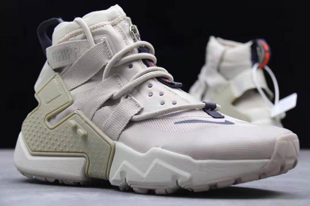 新品华莱士6代机能情侣跑步鞋束脚拉链高帮男女潮流鞋户外运动鞋白