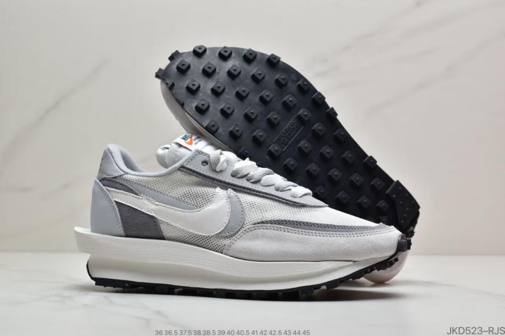 耐克顿sacai华夫联名ldv 解构双勾2021夏季透气运动鞋女子男 玫红绿