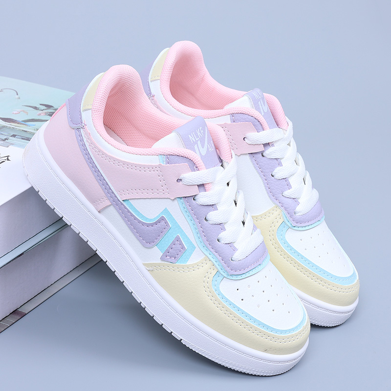 迪士尼(disney)软底跑步马卡龙女童鞋子春夏季百搭透气儿童运动板鞋