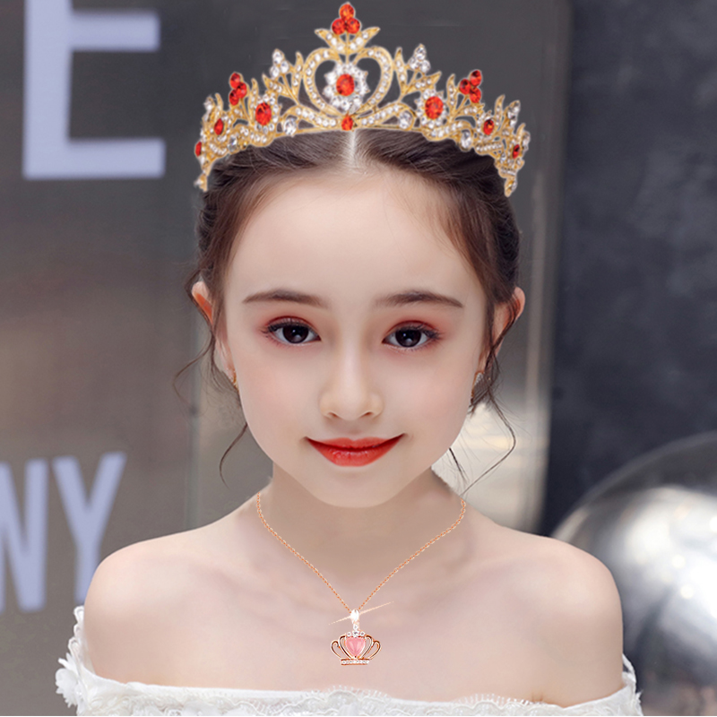 女童皇冠头饰生日公主发箍儿童王冠珍珠发冠女孩礼物头冠发饰皇冠繁花