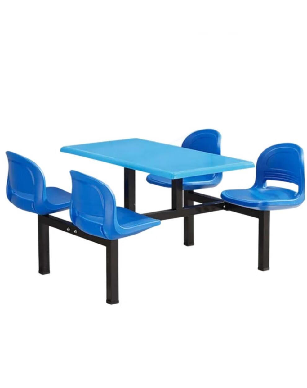 艺婵轩食堂连体餐桌椅工厂学校单位食堂餐桌椅快餐桌椅四人位组合