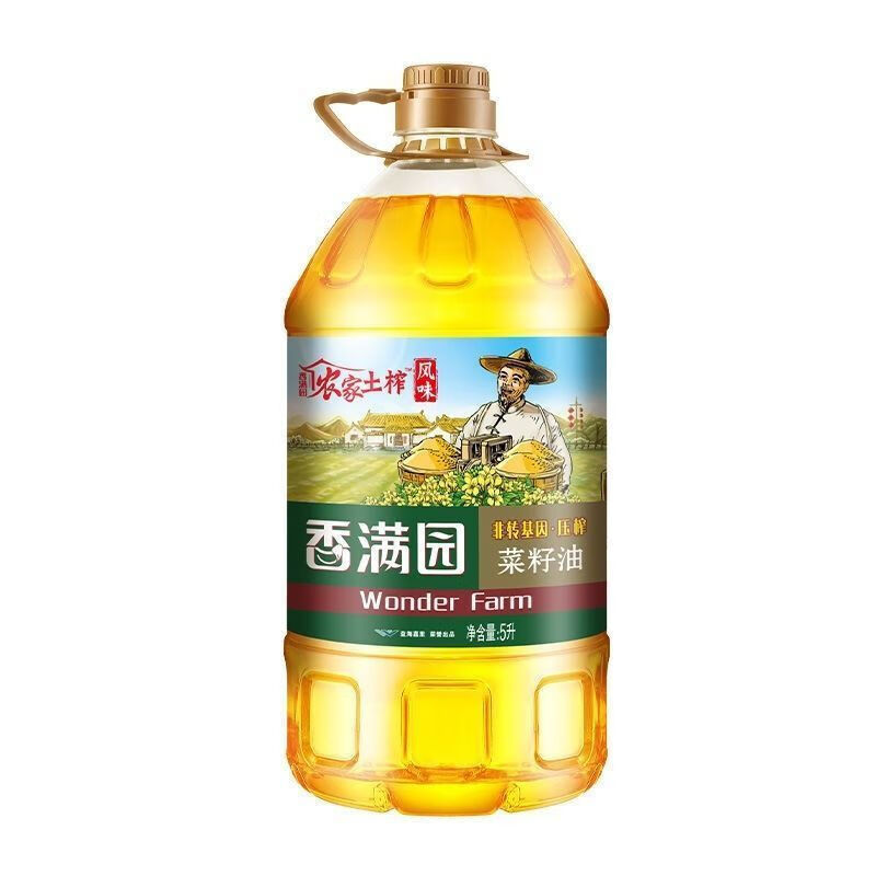 香满园纯香菜籽油 香满园纯香菜籽油5l物理压榨食用油菜油 菜籽油农榨