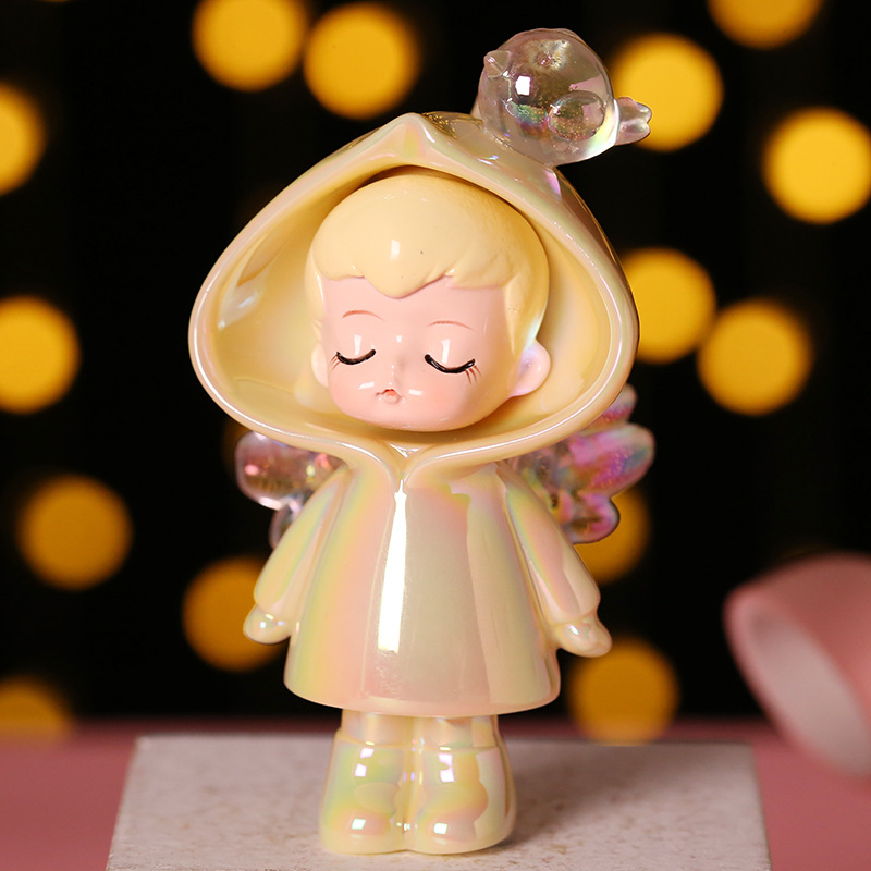 牧奈斯 新春雨初霏 卡通少女心手办 珠光色娃娃手办 树脂工艺儿童公仔