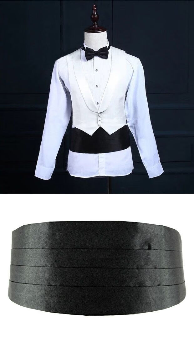 珑幻新品礼服腰封男黑色酒红男士腰封伴新郎西装燕尾服礼服晚会表演