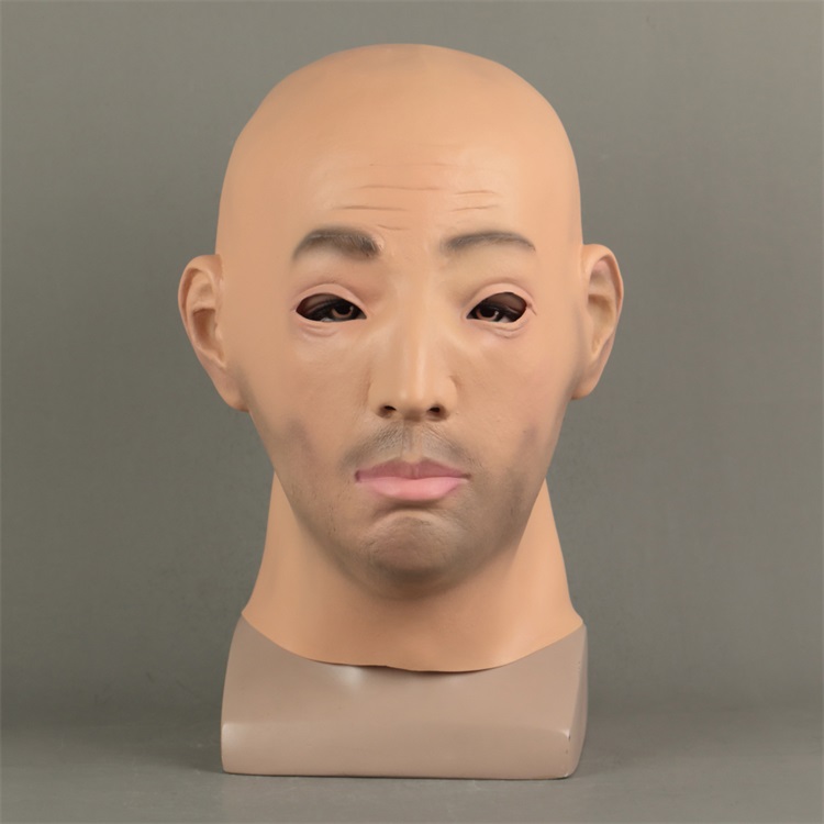 仿真头套面具人皮面皮仿真易容脸皮面具假脸光头头套全脸万圣节装扮