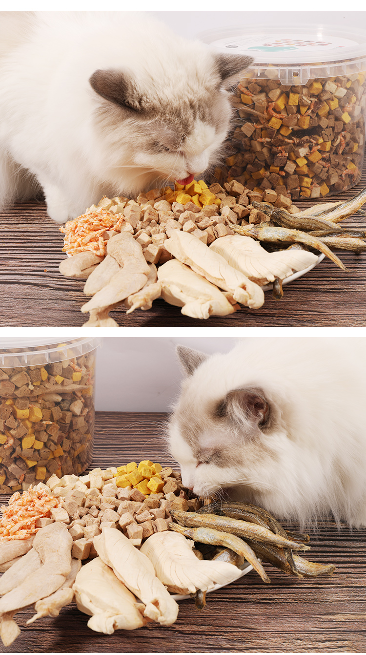 宠莱富冻干猫零食营养增肥宠物猫咪零食肉干成幼猫粮混合全家桶500g3