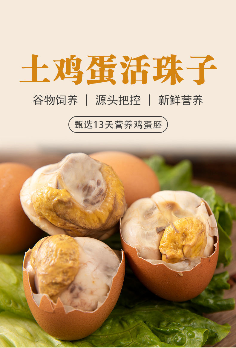 新鲜13天无毛五香活珠子开袋即食全熟商用生的整箱鲜浓汤汁五香味2枚