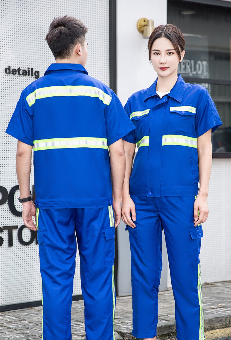 舒弗星环卫工作服套装男绿化园林工人反光条制服夏装户外保洁服装印字