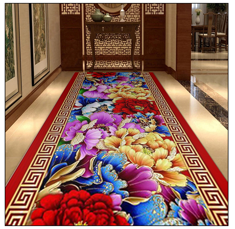 山花地毯简约新欧式风几何风走廊系列地毯 长方形家用商用地毯走廊