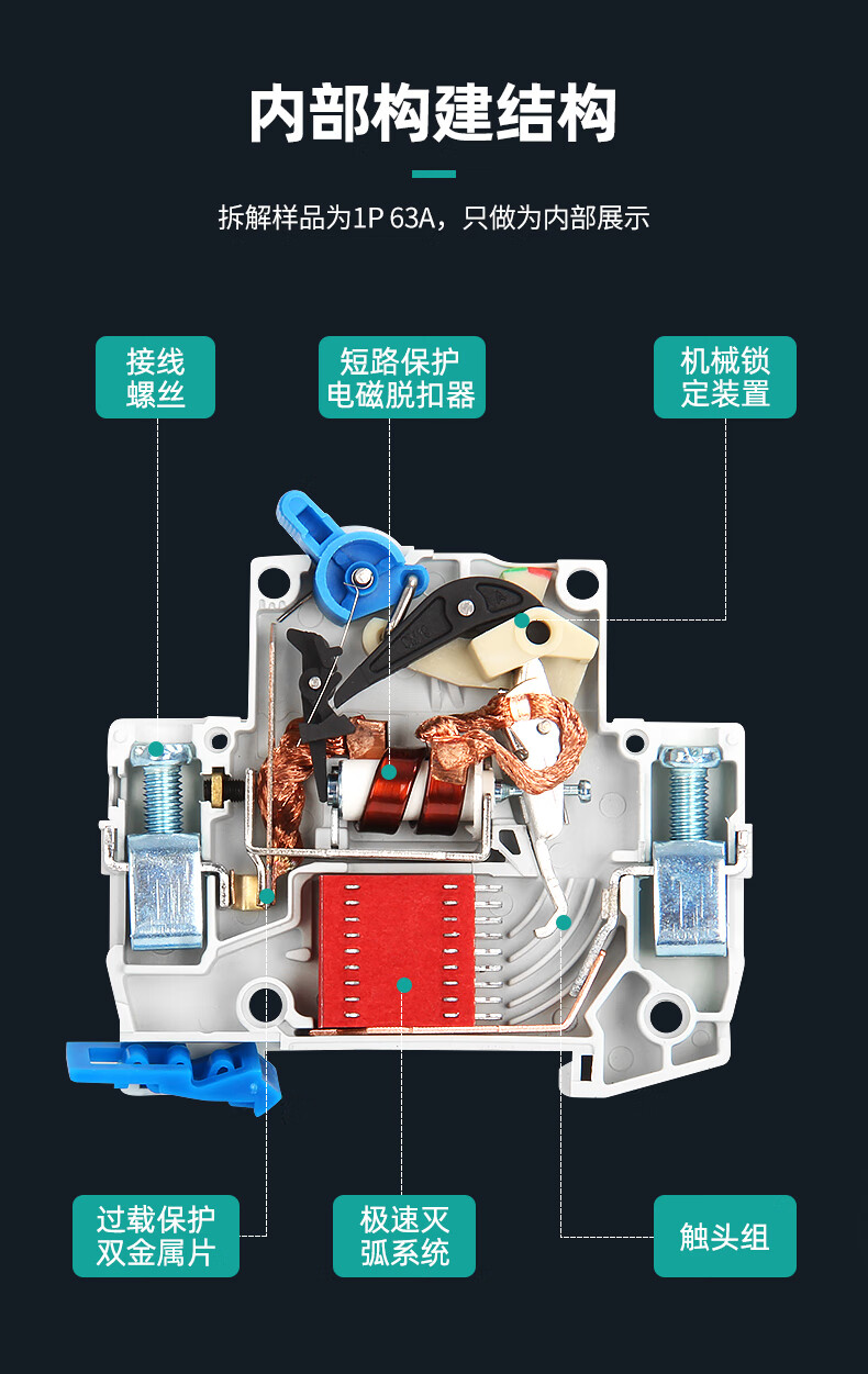 适用上海人民空气开关断路器2p家用3p小型断路器dz4763a漏电保护器20