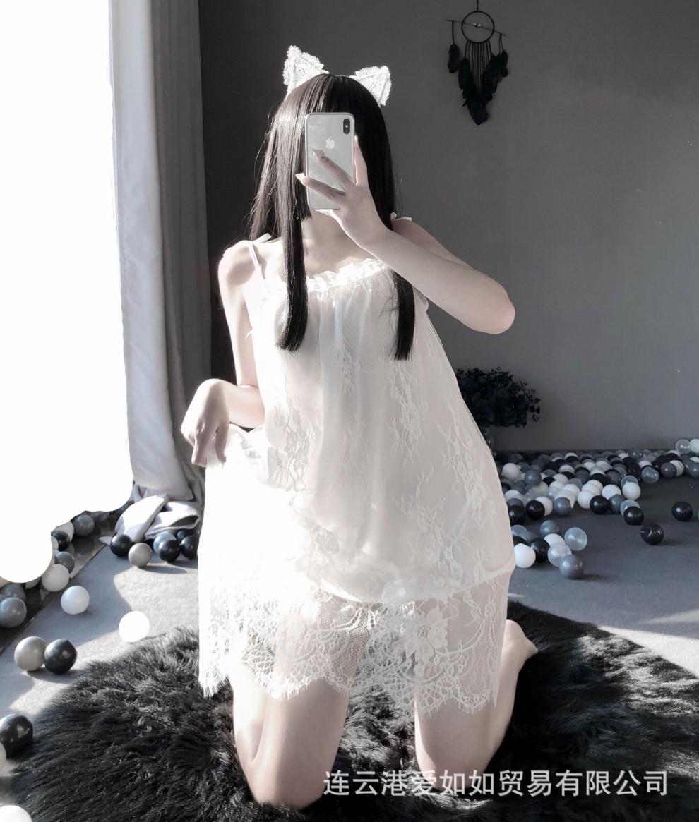 穿性感睡衣情趣内衣蕾丝吊带极诱惑度纯欲sm女王的制服自拍睡裙美女