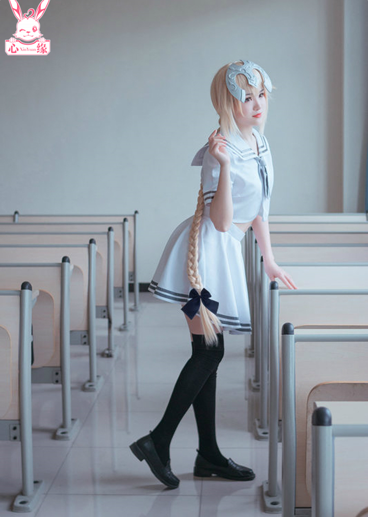 女装大佬jk服黑贞白贞德jkcos水手服假发假发鞋道具黑贞服装袜子m