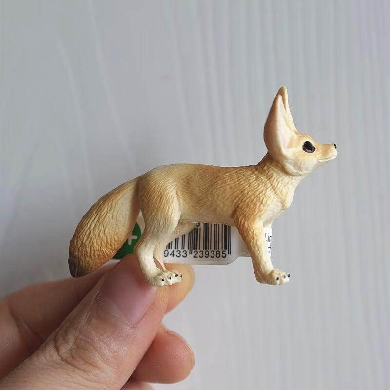 阔耳狐思乐小14845长尾狐阔耳狐白狐仿真野生动物模型玩具摆件团购