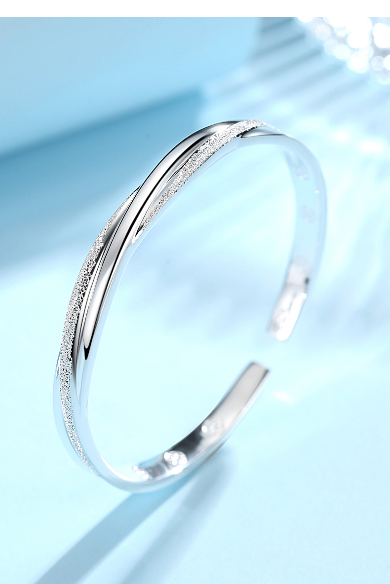 百搭缘诗芸焕美9999足银手镯女年轻款女士2022年新款实心女神节礼物