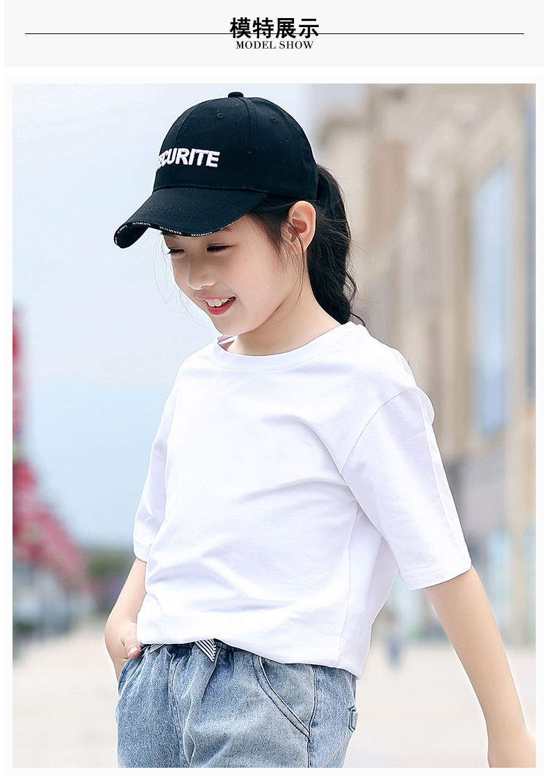 夏装上衣纯棉手绘专用童装六一文化表演班服黑色男女同款纯黑上衣100