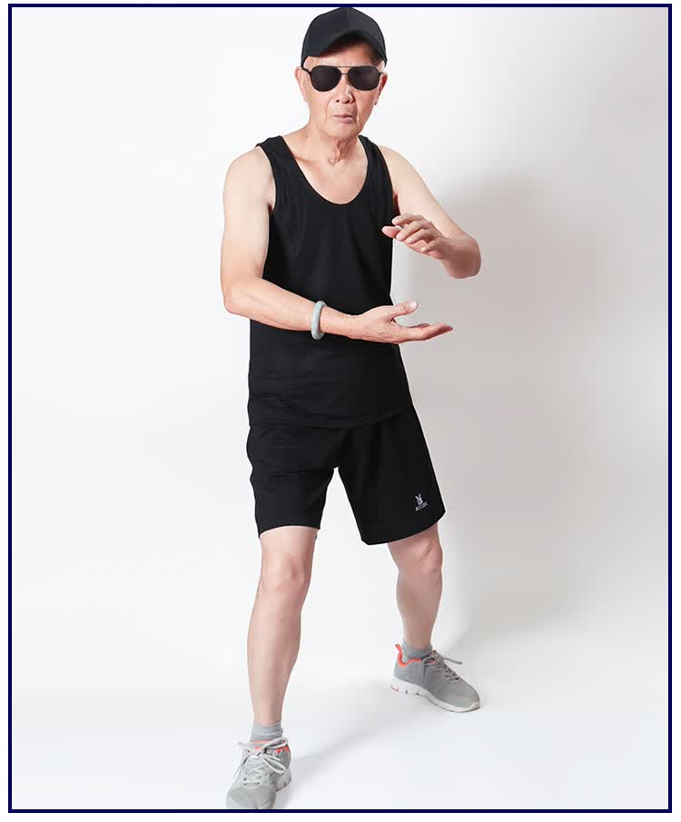 夏季爸爸装背心运动短裤套装男纯棉透气裤衩中老年打底跨栏老头衫