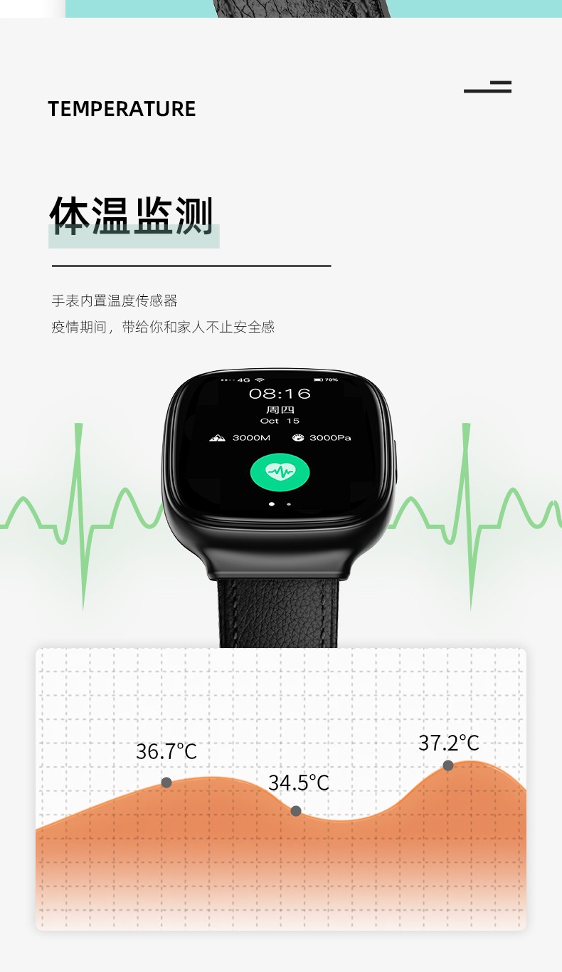 华为手机通用级进口芯片血糖监测智能手表血压心率尿酸检测手环糖化