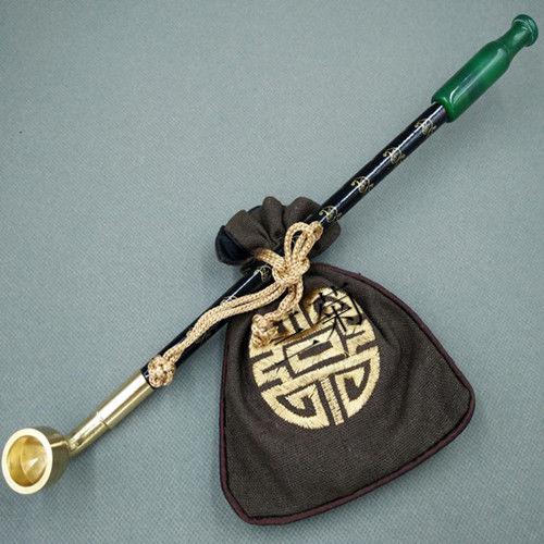 传统烟袋锅旱烟袋黄铜烟锅实木烟杆老式玛瑙烟嘴直式烟斗男士礼品15