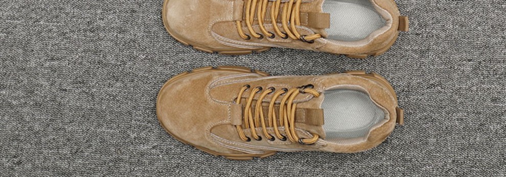 鞋男士工地轻便透气钢包头老保钢板工作鞋夏季高帮米白色凯夫拉中底42