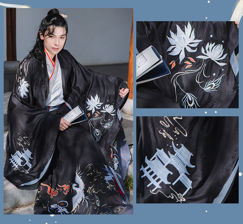 60逍遥子汉服魏晋简约仙齐腰襦裙男女cp春秋艾玲逍遥子黑色款上襦45