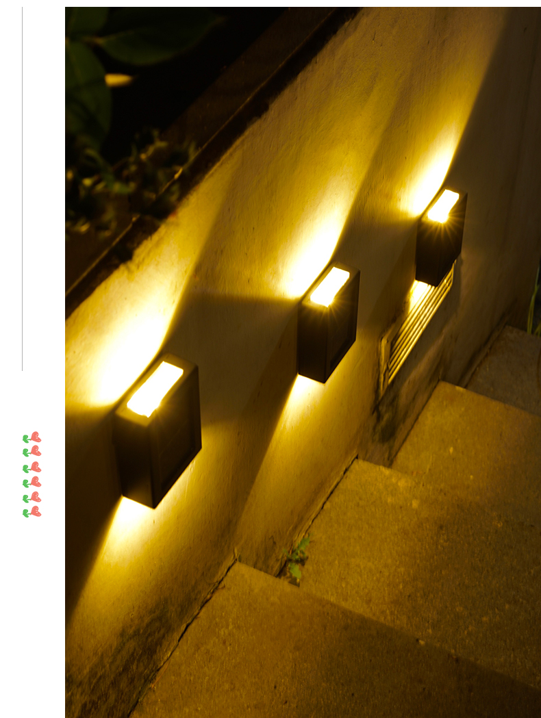 太阳能壁灯户外家用照明景观露台庭院花园布置装饰led路灯上下亮洗墙