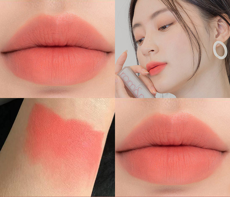 romand口红柔魅得丝绒哑光日落奶茶轻薄显色易上色雾面口红07白桃乌龙