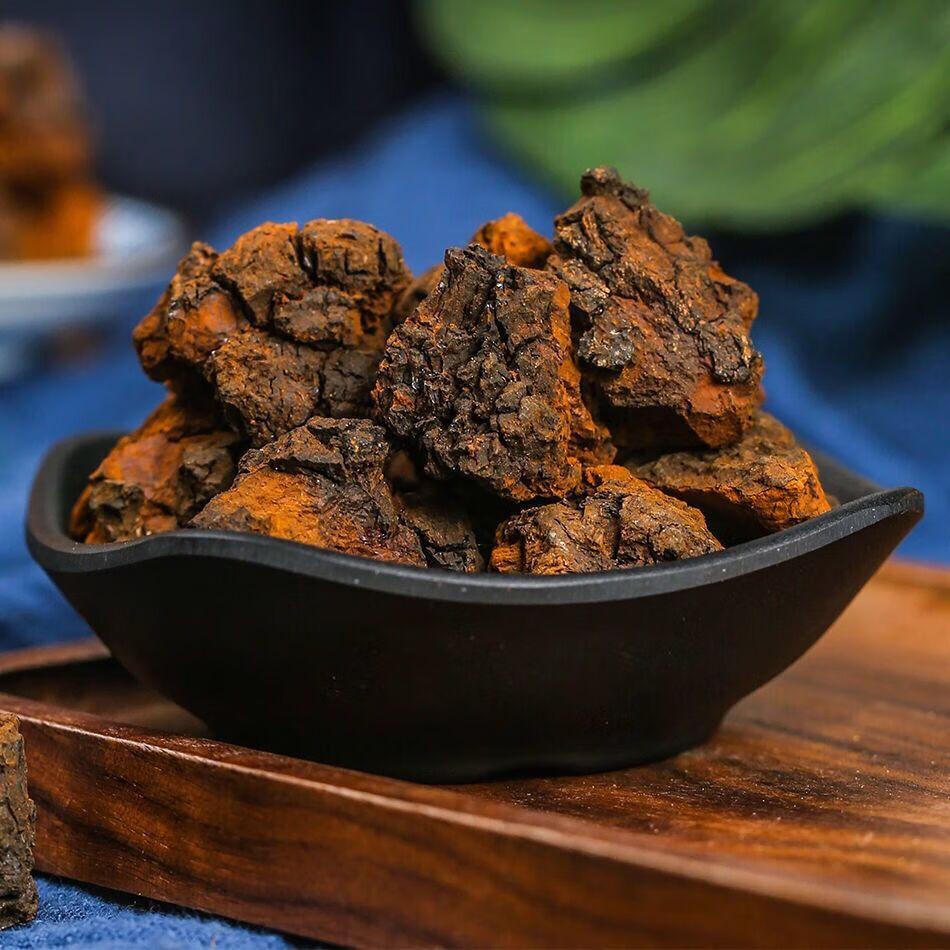 进口俄罗斯桦树茸白桦茸野生桦褐特孔菌级胰岛素黑金整块切块四十年