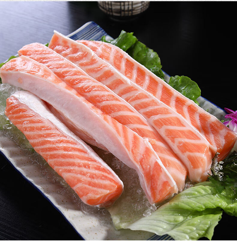 三文鱼腩条 新鲜三文鱼边角料肥腩可人吃可煎鱼油带刺 三文鱼腩条 3斤