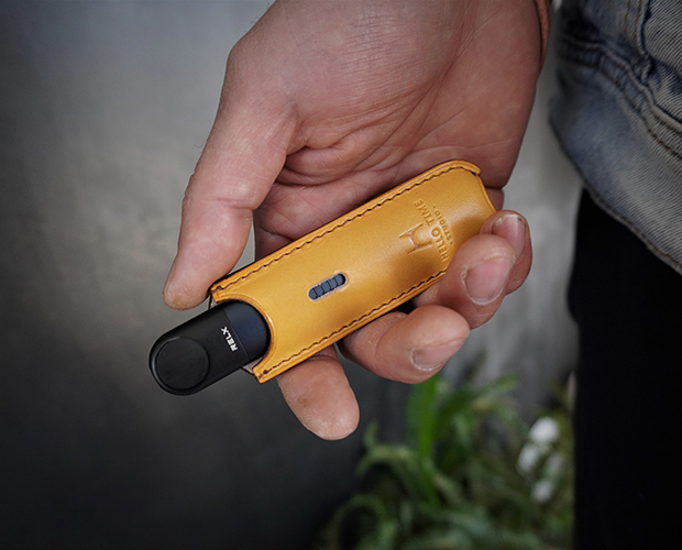 悦刻5代幻影relx五代皮套真牛皮烟杆套电子雾化器创意保护套 复古黄