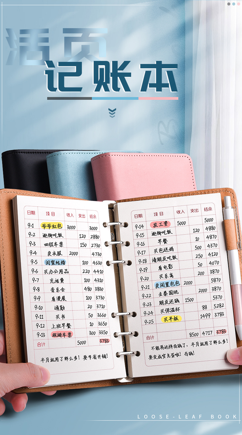 我的人生账单2022年活页现金日记账本日常开支理财明细账家庭家用生活