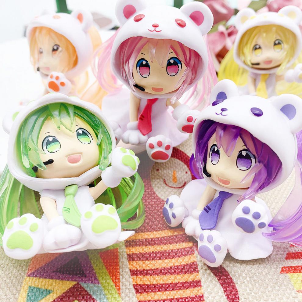 初音未来q版公仔手办 miku 白熊初音q版熊初音手办卡通玩偶景品模型