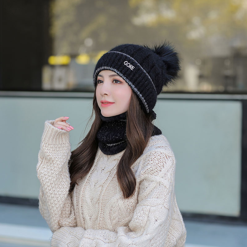 帽少女孩秋冬季针织帽出中学生百搭保暖冷帽防风防寒灰色单帽只有帽子