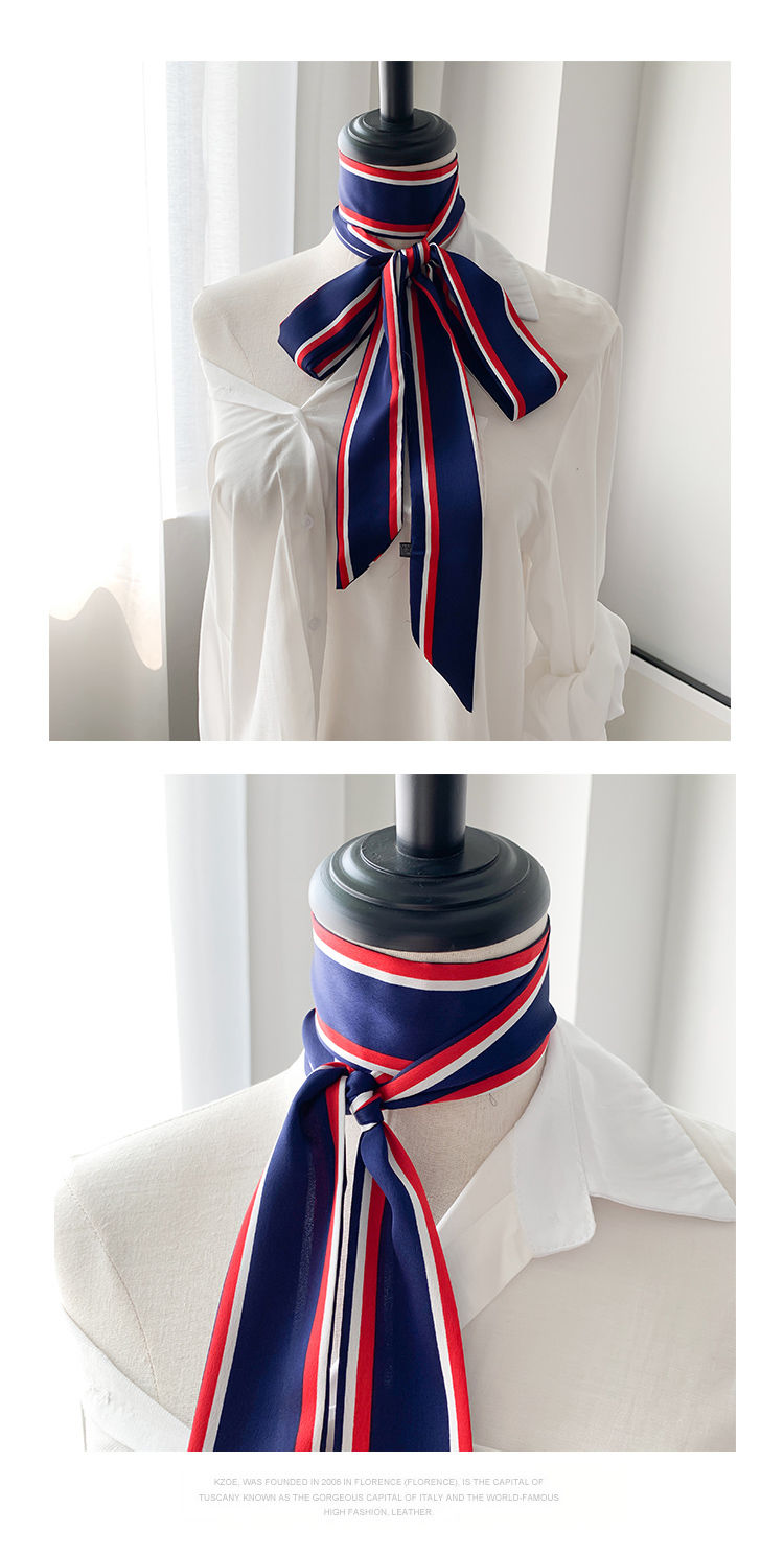 儒靓新品长条缎面丝巾2米春秋韩版细长条窄丝巾女围巾绸缎小领巾腰带