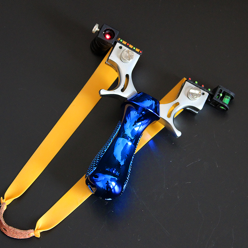 弹弓成人新款高精度激光红外快压绑单工架子户外竞技扁皮筋组金属98k