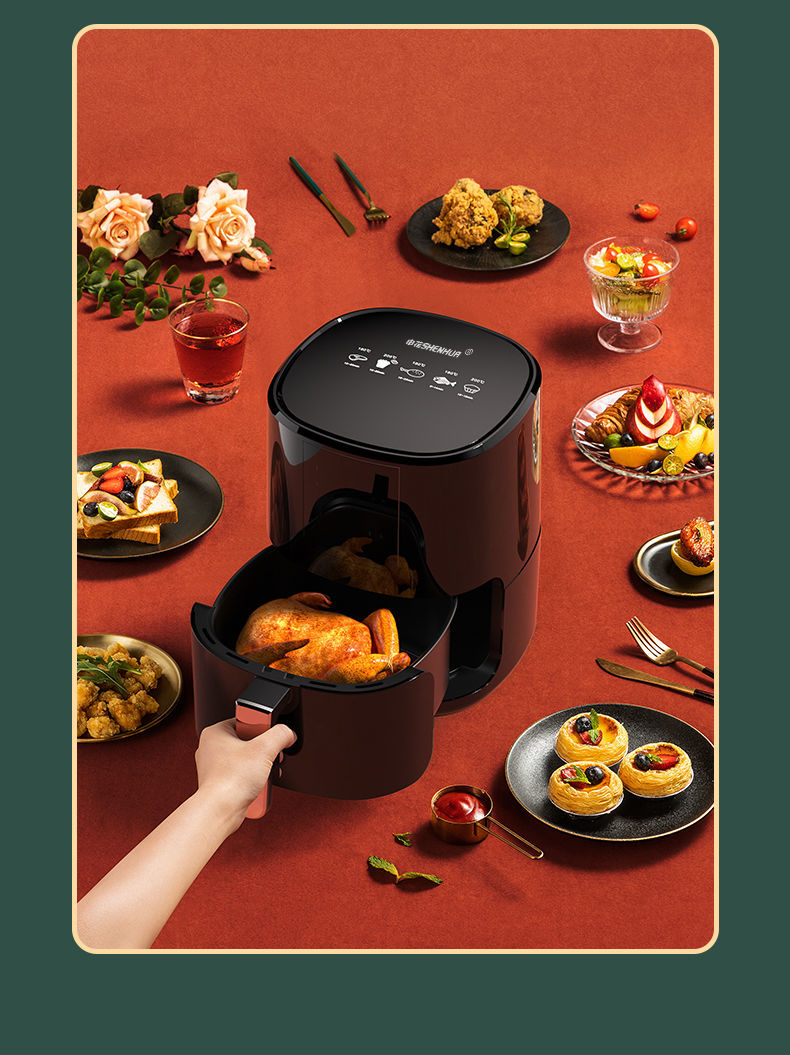 申花空气炸锅新款大容量智能无油小多功能全自动电炸锅薯条机obowal