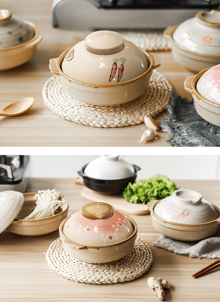 曼达尼砂锅煲仔饭砂锅碗专用小土锅家用米线浅陶沙锅小号日式燃气耐热