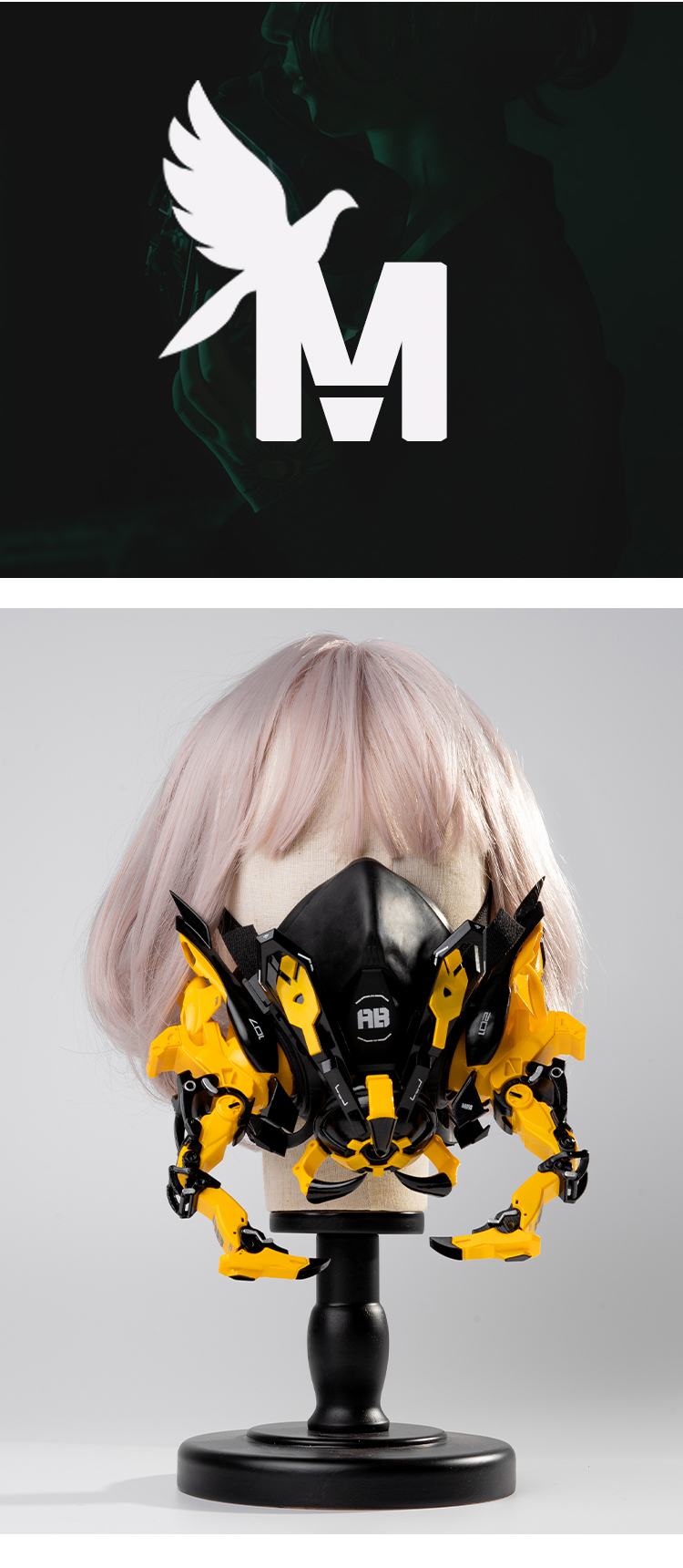 赛博朋克防毒面具原创蜂ab201赛博朋克仿生物系列面罩酒吧夜店抖音网