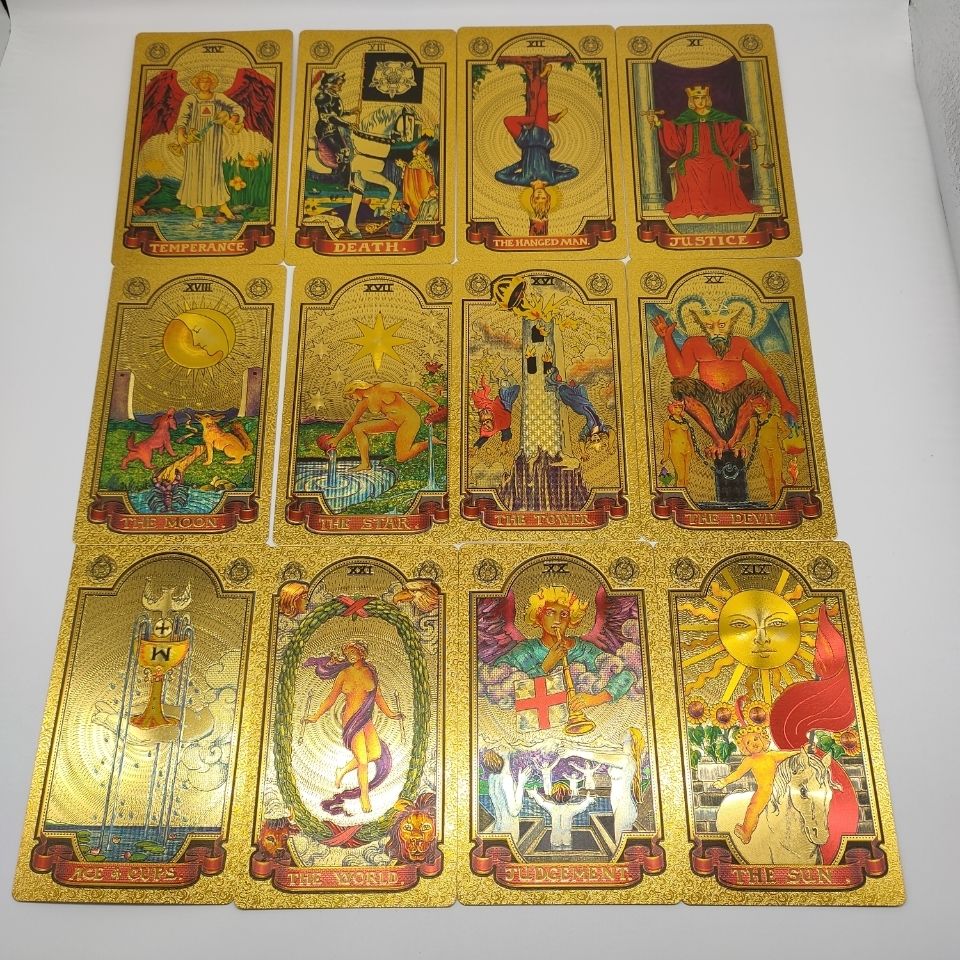 塔罗牌证版全套经典镀金塑料韦特维特威特卡含中英文说明书可湿水78张