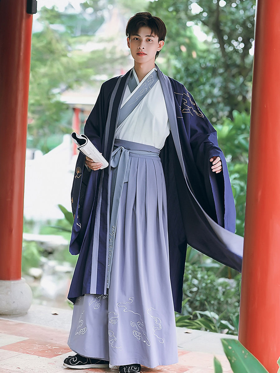 高品质汉服男魏晋风装公子古装书生古风帅气男士仙气飘逸中国风班服b