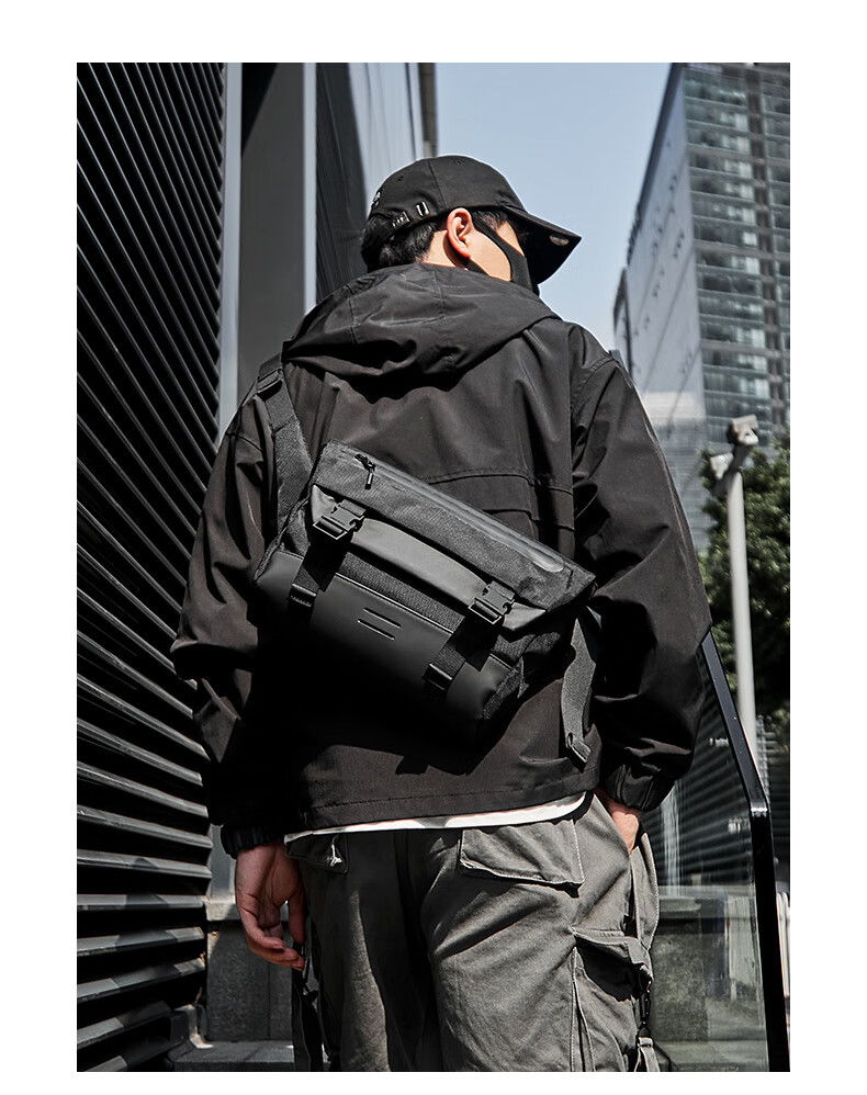 蒂雅公牛机能风邮差包男生单肩包多功能斜挎包日韩版学生潮流胸包休闲